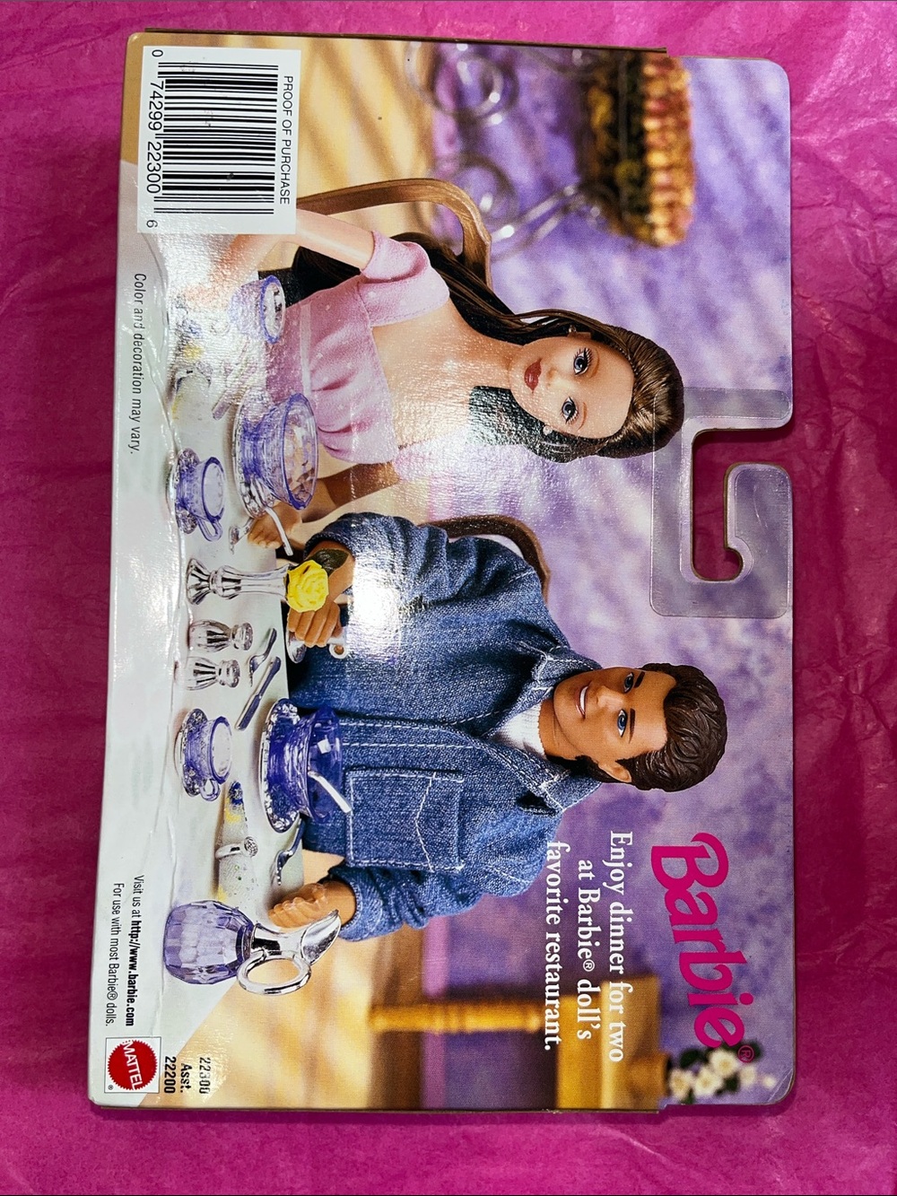 1998 Barbie Special Collection Dining Out Set - Blue, Silver and Gold - NRFB - Picture 7 of 9